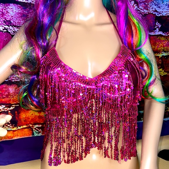 New Sequinned Halter Top - Picture 4 of 11